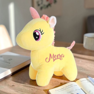 Customized Unicorn Plush Soft Toy for Kids | Yellow 25cm
