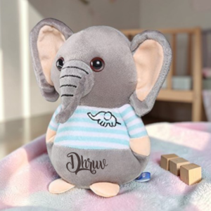 Customized Elephant Plush Soft Toy for Kids | Blue Grey 20cm