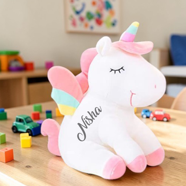 Customized Unicorn Plush Soft Toy for Kids | Multicolor 25cm