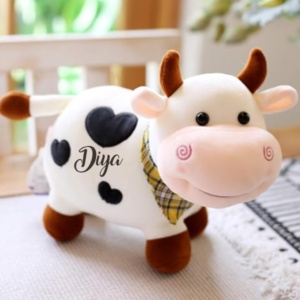 Customized Cow Plush Soft Toy for Kids | White 30cm Gift