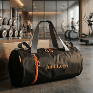 Customized Orange Black Gym Bag