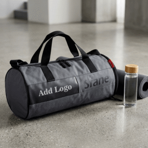 Customized Grey Gym Bag with Shoe Compartment
