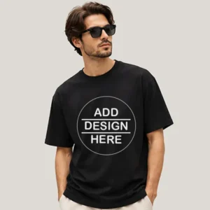 Black Customized Half Sleeve Men's Cotton T-Shirt