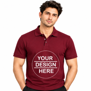 Customized Maroon Polo T-Shirts For Men