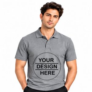 Customized Gray Polo T-Shirts For Men
