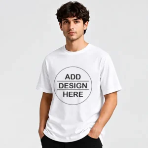 White Customized Half Sleeve Men's Cotton T-Shirt
