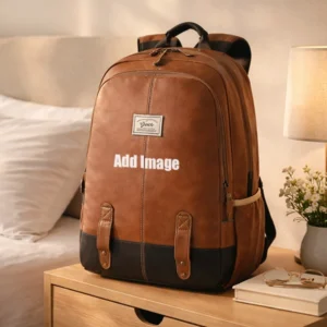 Customized 20L Faux Leather Laptop Backpack