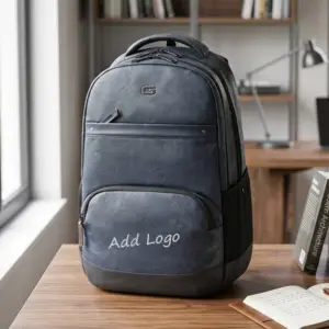 Customized 28L Faux Leather Laptop Backpack