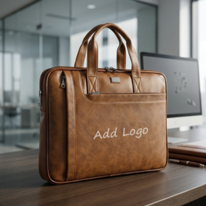 Customized Vegan Leather Laptop Messenger Bag