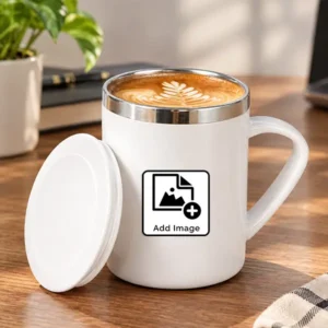Customized White Mini Steel Mug – 200ml