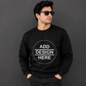 Customized Black Photo Printed Unisex Sweatshirt – 320 GSM