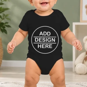 Customized Black Photo Printed Infant Romper for Boys & Girls