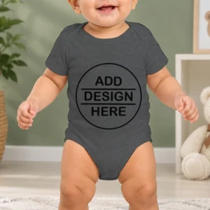 Customized Gray Photo Printed Infant Romper for Boys & Girls