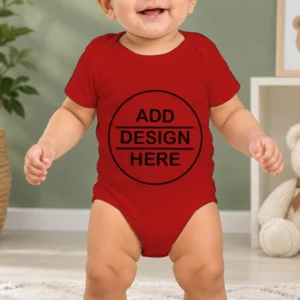 Customized Red Photo Printed Infant Romper for Boys & Girls