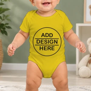Customized Yellow Photo Printed Infant Romper for Boys & Girls